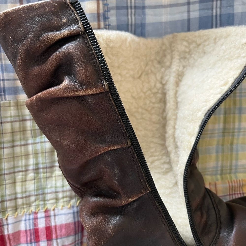 Rieker Real Shearling Side Zip Winter Wedge Boots - Picture 5 of 7